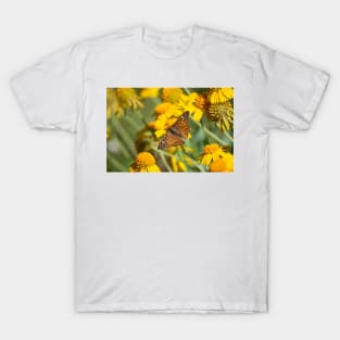 Hackberry Emperor and Huisache Daisy Wildflowers T-Shirt